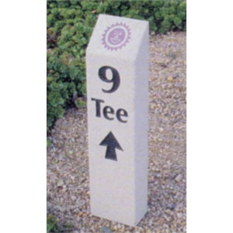 Marker - angled pole - 17in - sandstone