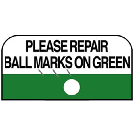 Sign - please repair ball marks