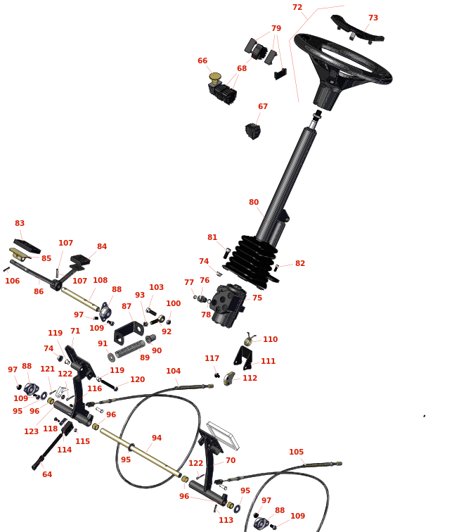 Toro Groundsmaster 4500-D Steering and Pedals