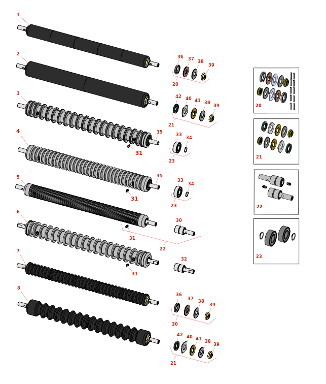 Toro Greensmaster 3050 Front Rollers