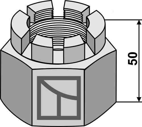 Kroonmoer M48x5 für 50x50 vierkante assen