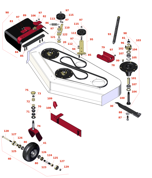 Toro GrandStand Mower 48in Deck Parts