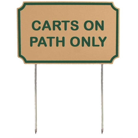 Sign - rect -cart path only- tg