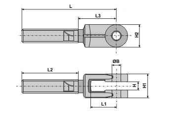 Hubstangengabel M30x3,5