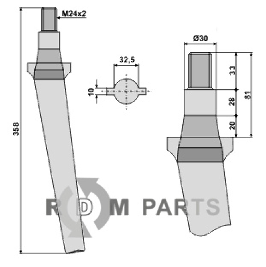 Tine for rotary harrows