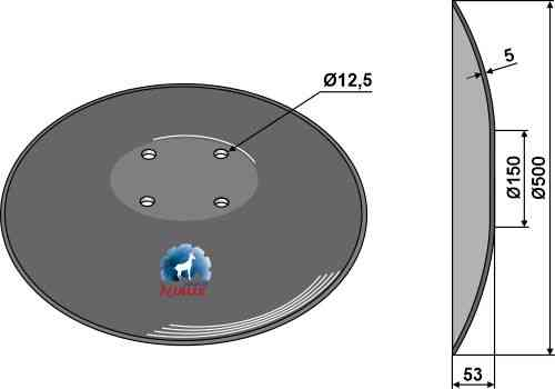 Plain disc with flat neck - Ø500x5