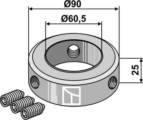 Stellring für Ø60 Welle kpl. mit Madenschrauben M12