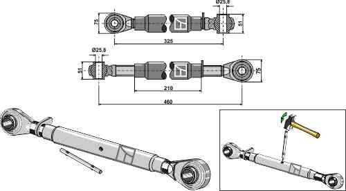 Top-link M30x3,5 standard