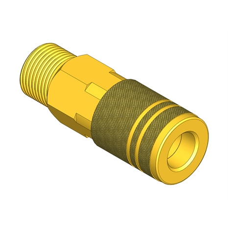 Coupler - brass 3/8 nptm w/ sv