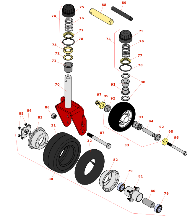 Toro Groundsmaster 3280-D Caster Wheels