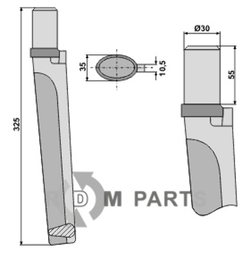 Tine for rotary harrows