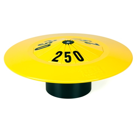 Pyramid yardage marker - yellow with black 250