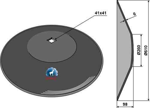 Plain disc Ø610x6 - truncated 31-0734