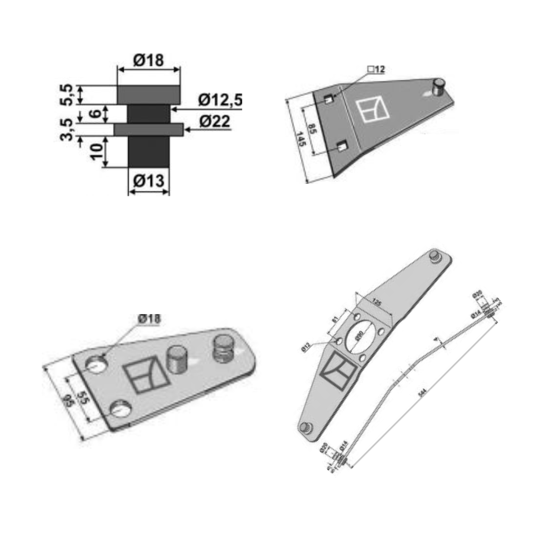 Fixings for rotary mower blades to fit as