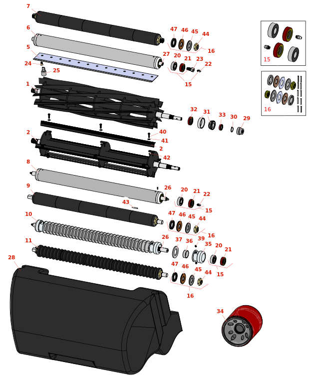 Lesco 300 & 500 Reel & Bedknife