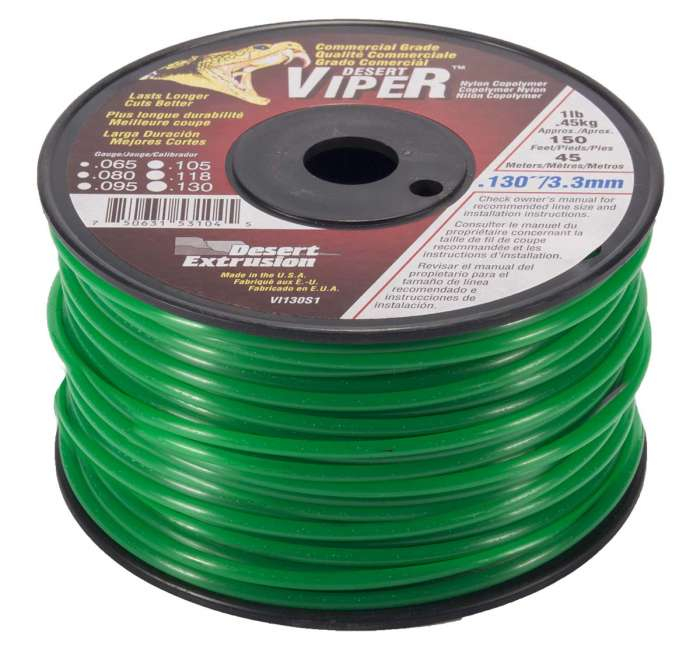 Trimmer line viper™ round green .130" / 3.3mm