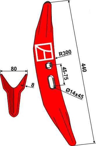 Harrow chisel Melon 450mm fitting for Gard 78404590