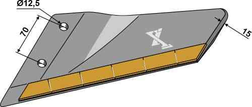 Replacement wing - Hard metal - left