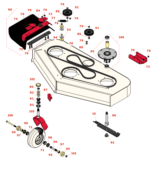 Toro GrandStand Mower 48in Deck Parts