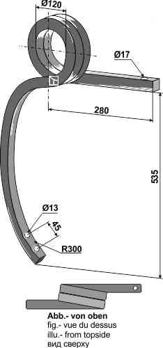 Double coil spring, right