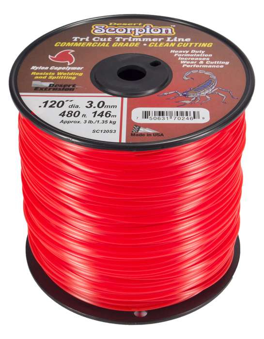 Trimmer line scorpion™ shaped red .120" / 3.0mm