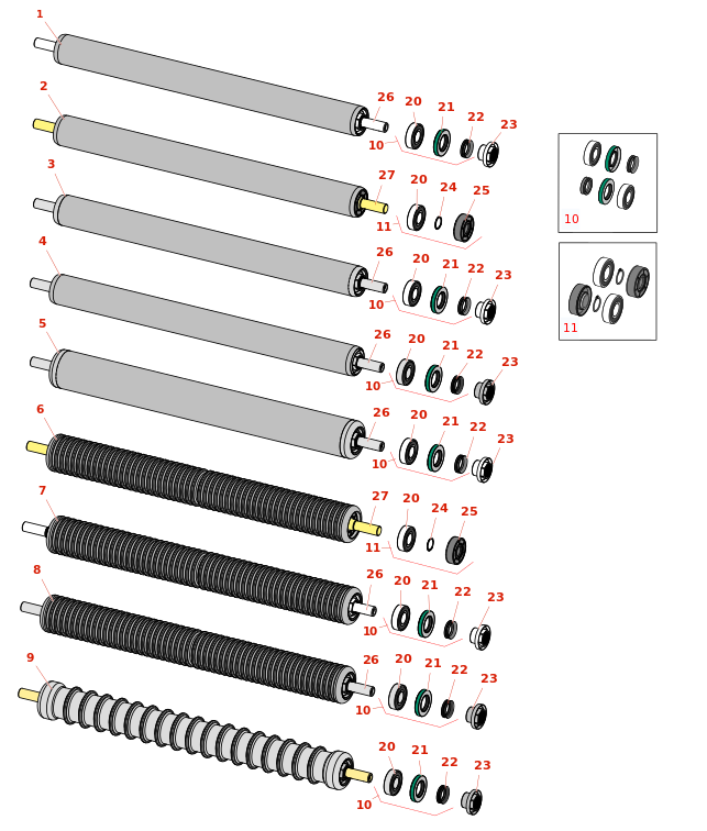 Toro Greensmaster Flex 21 Rollers