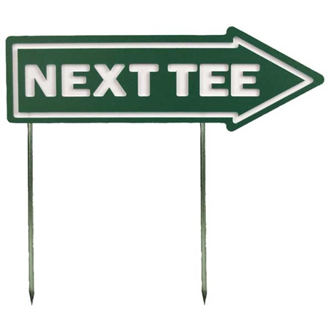 15" laminate sign - "next tee" green with white