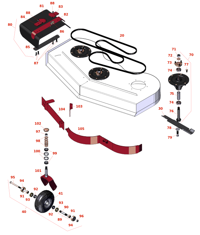 Toro GrandStand Mower 52in Deck Parts