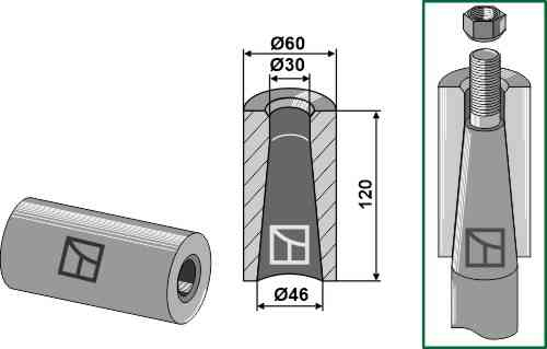 Welding bush 120mm