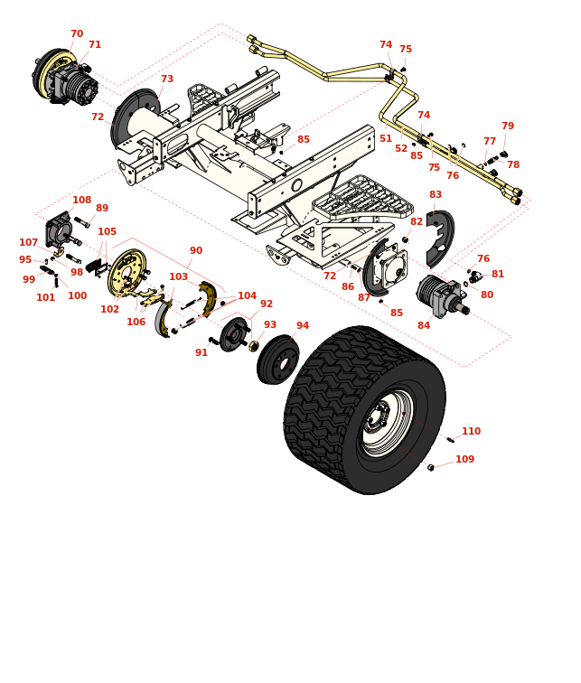 Toro Reelmaster 5510-G Front Wheel & Brake