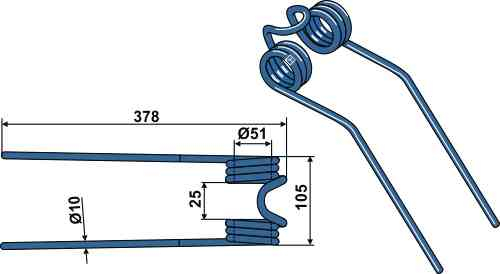 Hay tine fitting for Deutz-Fahr 16502744