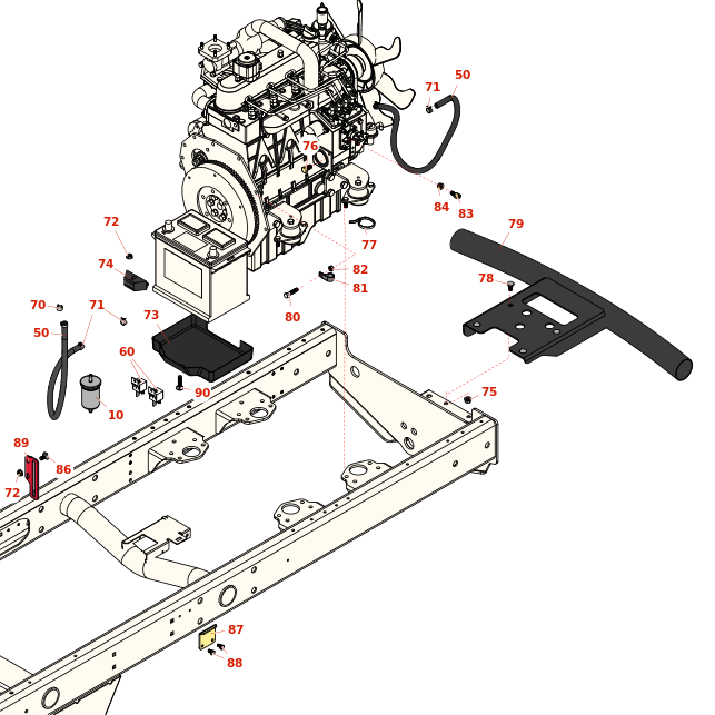 Toro Reelmaster 5410G Fuel System, Battery & Bumper