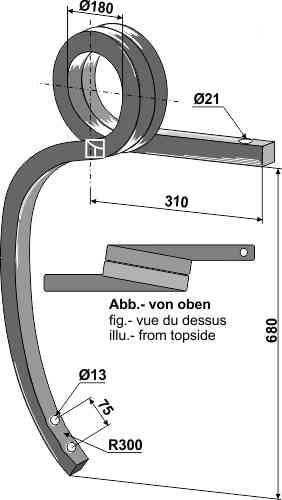 Double coil spring, right