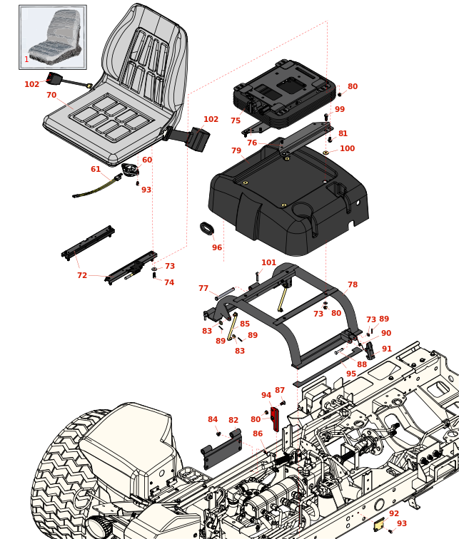 Toro Reelmaster 5410-D Seat