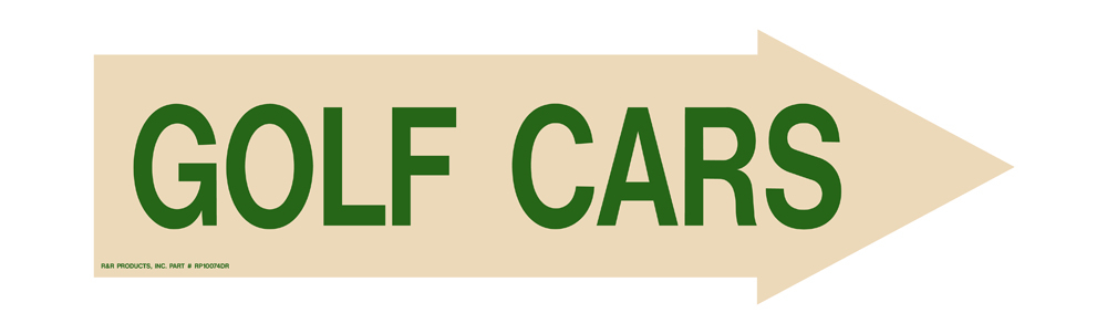 Decal - right golf cars green/tan