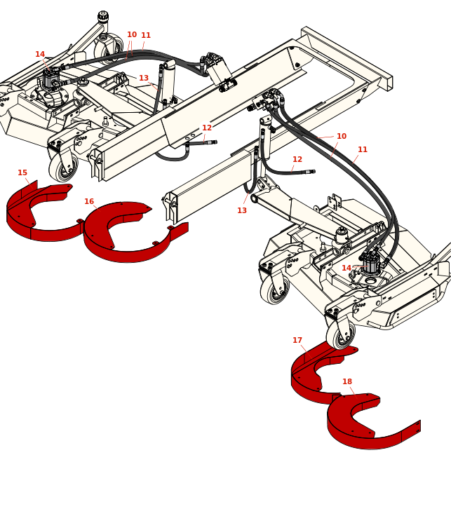 Toro Groundsmaster 4010-D Right-Hand & Left-Hand Deck Hydraulics and Discharge Chambers