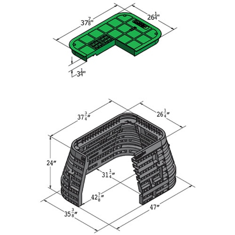 Carson valve box w/lid 2436 - black-green