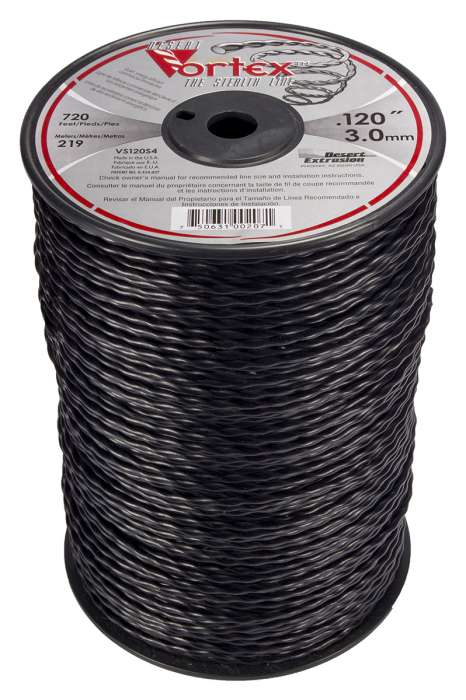 Trimmer line vortex™ spiral black large spool .120" / 3.0mm