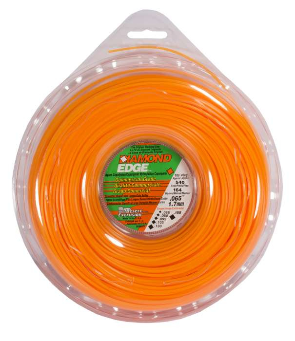 Trimmer line diamond edge™ shaped orange 1 lb .065" / 1.7mm