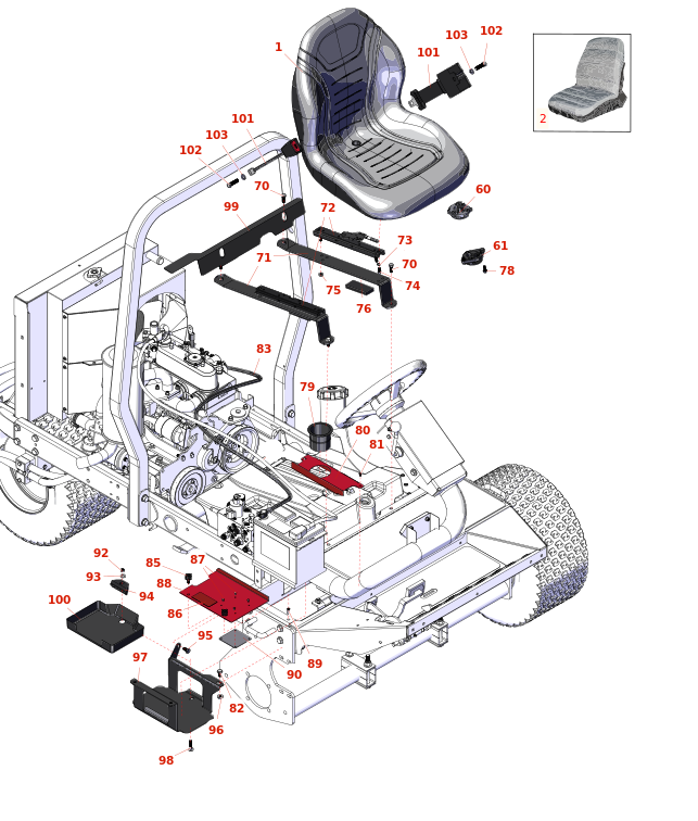 Toro Reelmaster 3100-D Battery & Seat