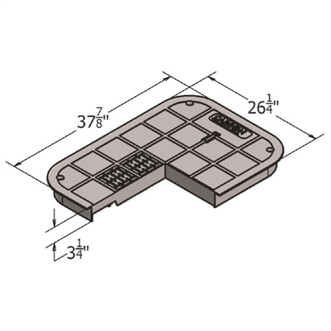 Carson t-cover lid only - 2436 gray blank