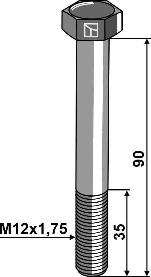 Hexagon bolt M12 without nut