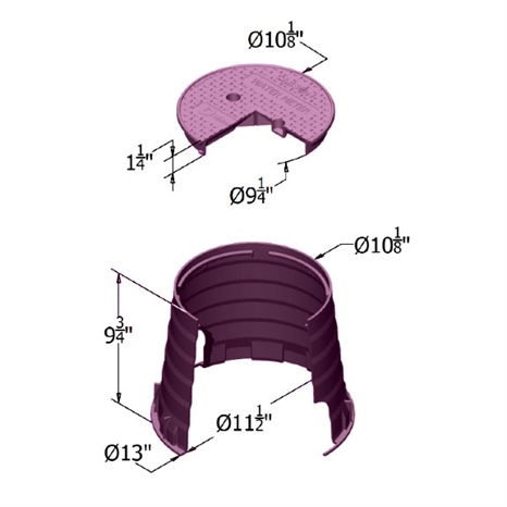 Carson valve box w/twist-lock lid 0011 - purple rw