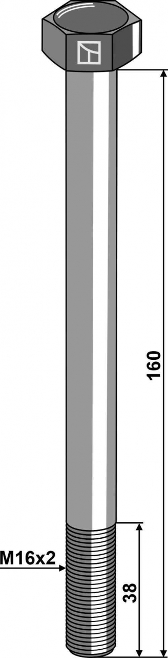 Sechskantschraube M16 ohne Mutter geeignet für Lemken 3014099
