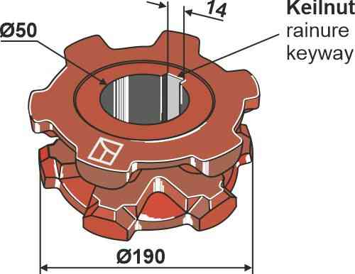 Chain sprocket Ø190 fitting for Strautmann 32103400