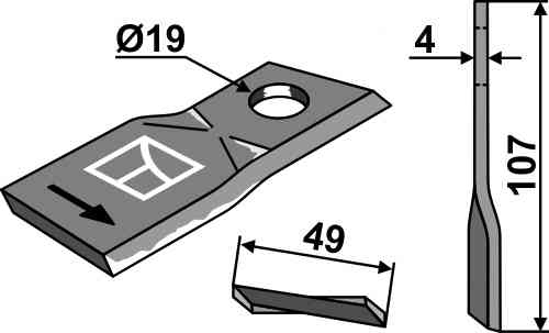 Rotary mower blade fitting for Pöttinger 434985