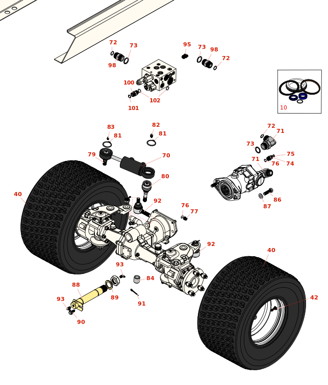 Toro Groundsmaster 4010-D Rear Wheels