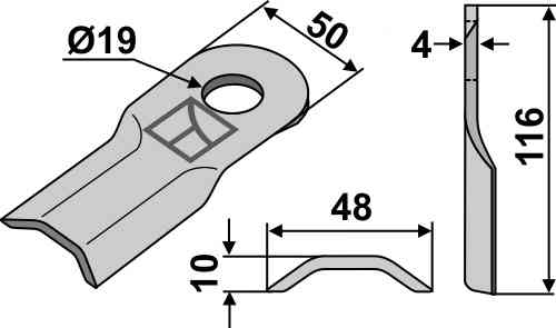 Rotary mower blade fitting for Krone 139800.0