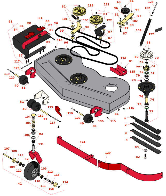 Toro GrandStand Mower 60in Deck Parts